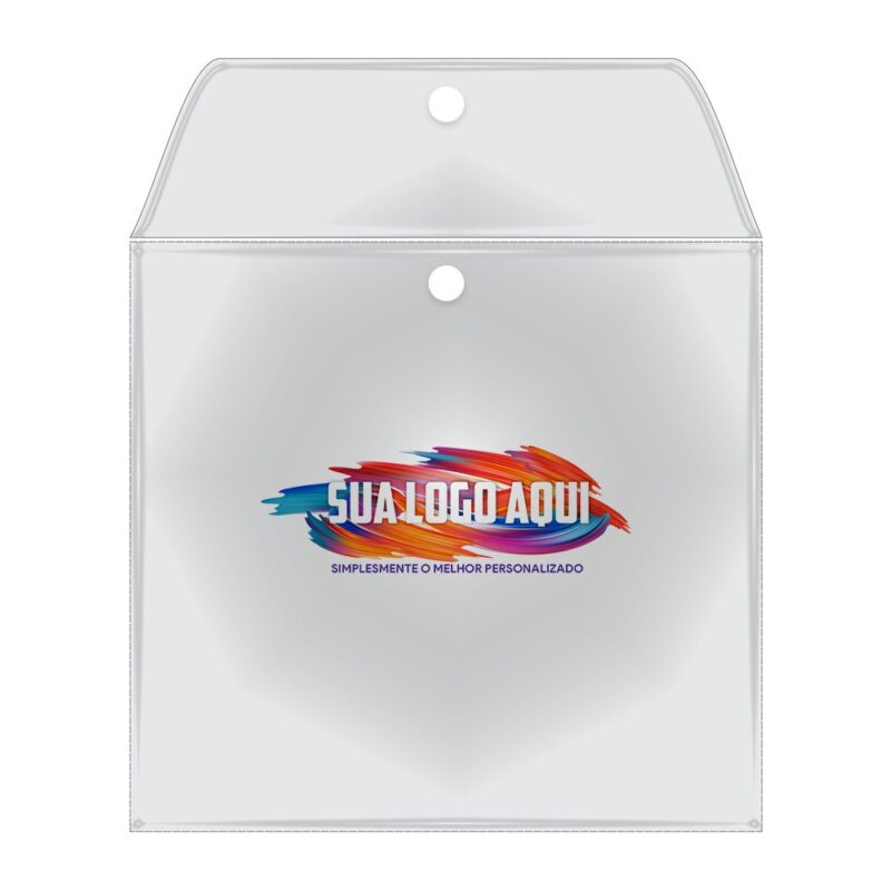 Embalagem plástica para biquínis 12x12cm em PVC cristal + Logo