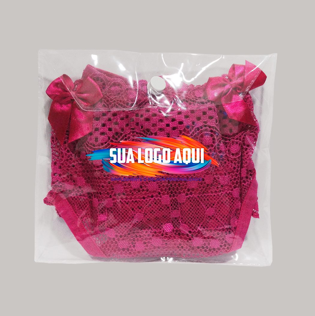 Embalagem plástica 15x20cm em PVC cristal moda Íntima - com logo